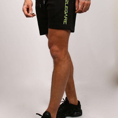 2Legare Short Logo Embroidery Zwart / Neon Groen bij Konceptstore.nl