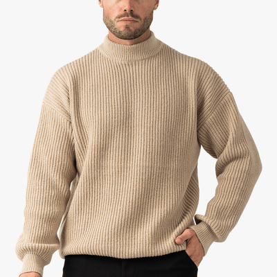 Oversized Trui Sandro - Beige/Brown - NewfivePlus